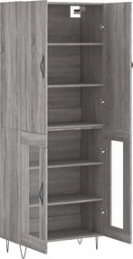 vidaXL Ντουλάπι Γκρι Sonoma 69,5 x 34 x 180 εκ. Επεξεργασμένο Ξύλο