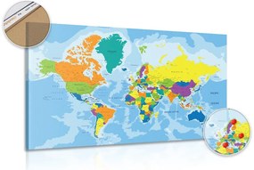 Εικόνα στον παγκόσμιο χάρτη χρώματος φελλού - 90x60  color mix