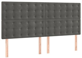 vidaXL Κεφαλάρια Κρεβατιού 4 τεμ. Σκούρο Γκρι 90x5x78/88 εκ. Βελούδινο