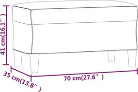 vidaXL Πάγκος Καφέ 70 x 35 x 41 εκ. Υφασμάτινος
