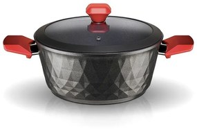 Pyramis Red Diamond  αντικολλητική χύτρα 24 cm με διάφανο καπάκι