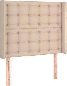 vidaXL Κρεβάτι Boxspring Στρώμα&amp;LED Καπουτσίνο 90x200 εκ. Συνθ. Δέρμα