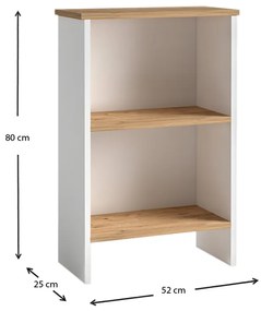 Βιβλιοθήκη Flora Megapap χρώμα white - oak 52x25x80εκ.