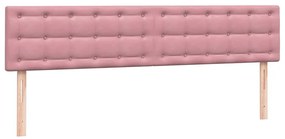 Box Spring κρεβάτι με στρώμα ροζ 180x220 cm Βελούδινο - Ροζ