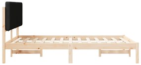 vidaXL Σκελετός Κρεβατιού με Επενδεδυμένο Κεφαλάρι Μαύρο 150 x 200 cm