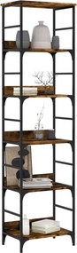 vidaXL Βιβλιοθήκη Καπνιστή Δρυς 50x33x188,5 εκ. Επεξεργασμένο Ξύλο