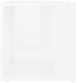 vidaXL Τραπέζι Βοηθητικό Γυαλιστερό Λευκό 33x33x34,5 εκ. Μοριοσανίδα