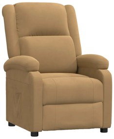 vidaXL Πολυθρόνα Ανακλινόμενη με Ανύψωση Καφέ Βελούδινη