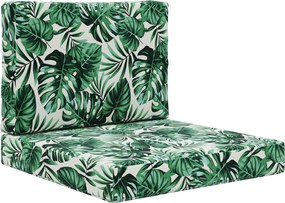 vidaXL Μαξιλάρι Καναπέ Εξωτερικού Χώρου 2 pcs Σχέδιο Φύλλου