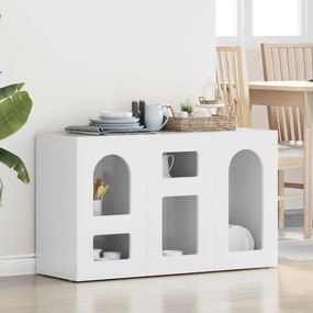 vidaXL Πλαϊνό γραφείο ELST Υψηλής γυαλάδας λευκό 100 x 35 x 59 εκ