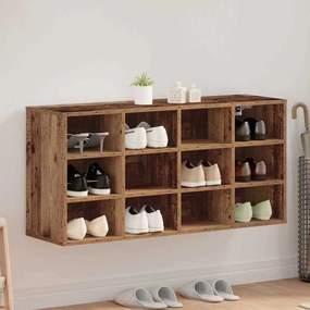 Ντουλάπα Παπουτσιών με ράφι Παλιό ξύλο 103 x 30 x 51 εκ.