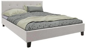 Κρεβάτι Mago διπλό ύφασμα εκρού 160x200εκ 167x213x88 εκ.