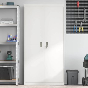 vidaXL Ντουλάπι αποθήκευσης Λευκός 90 x 40 x 180 cm Ατσάλι