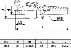 vidaXL Περιστροφική Πόντα Τόρνου DM313 MT3/MK3