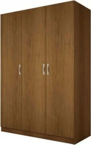 Ντουλάπα Τρίφυλλη με καθρέφτη  52x191x120, Genomax  12814-1210400526  χρώμα  καρυδι