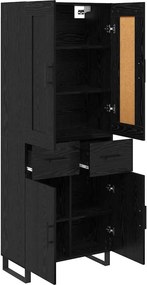 vidaXL Highboard 2 pcs Μαύρη Οξυά 69,5 x 34 x 180 εκ.