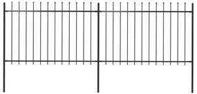 vidaXL Κάγκελα Περίφραξης με Λόγχες Μαύρα 3,4 x 1,2 μ. από Χάλυβα