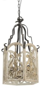 Φωτιστικό Οροφής 3-10-725-0043 Ecru-Brown Inart Metal,Wood