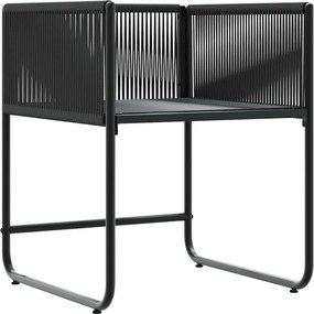 vidaXL Καρέκλα με μαξιλάρι 4 pcs Μαύρο και Ανθρακί Ράτα PE