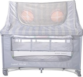 BABY COT SWEET HOME 2 LAYERS WITH ROOF GREY