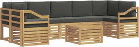 vidaXL Σειρά Καναπέ Εξωτερικού 8 pcs Άσπρο και Ανθρακί Πολυεστέρας