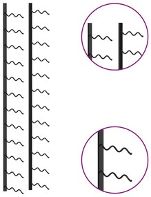 vidaXL Βάση Κρασιών Τοίχου για 24 Φιάλες Μαύρη Σιδερένια