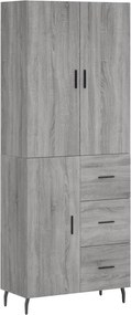 vidaXL Ντουλάπι Γκρι Sonoma 69,5 x 34 x 180 εκ. Επεξεργασμένο Ξύλο