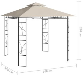 Κιόσκι Κρεμ 3 x 3 x 2,7 μ. 160 γρ./μ² - Κρεμ