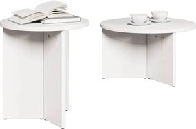 vidaXL Τραπεζάκι σαλονιού 2 pcs Λευκό Μασίφ ξύλο πεύκου