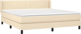 vidaXL Κρεβάτι Boxspring με Στρώμα Κρεμ 160x200 εκ. Υφασμάτινο