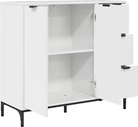 vidaXL Πλαϊνό γραφείο Υψηλής γυαλάδας λευκό 89,5 x 33 x 82 εκ.