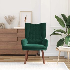 vidaXL Πολυθρόνα Σκούρο Πράσινο 63 x 67 x 94 εκ. Βελούδο