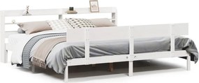 vidaXL Σκελετός Κρεβ. Χωρίς Στρώμα Λευκό 180x200 εκ Μασίφ Πεύκο