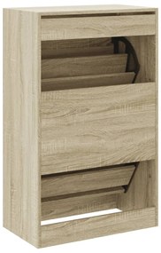 vidaXL Παπουτσοθήκη Sonoma Δρυς 60x34x96,5 εκ. από Επεξεργασμένο Ξύλο