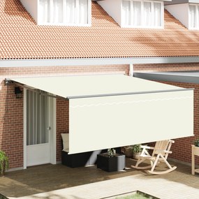 vidaXL Χειροκίνητη Ανασυρόμενη Τέντα Κρεμ 350x250 εκ.