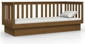 vidaXL Καναπές Κρεβάτι Καφέ Μελί 75x190 εκ. από Μασίφ Ξύλο Πεύκου