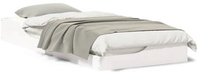 vidaXL Κρεβάτι δαπέδου Λευκό 90 x 210 cm Μασίφ ξύλο πεύκου