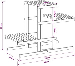 vidaXL Βάση φυτών Λευκό 82 x 36 x 60 εκ. Στερεό Ξύλο Ακακίας
