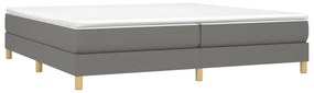 vidaXL Κρεβάτι Boxspring με Στρώμα Σκούρο Γκρι 200x200 εκ. Υφασμάτινο