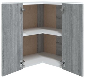 vidaXL Ντουλάπι Κρεμαστό Γωνιακό Lyon Γκρι Sonoma 57x57x60εκ.