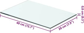 vidaXL Ράφια Πάνελ 2 τεμ. Διάφανα 40 x 20 εκ. Γυάλινα