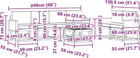 vidaXL Σειρά Καναπέ Εξωτερικού 7 pcs Φυσικό και Μπεζ Πολυεστέρας