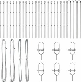 vidaXL Στύλος Περιφράξεων 26 pcs Γκρι 3,2 x 3,2 x 120 εκ