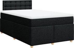 vidaXL Κρεβάτι Boxspring με Στρώμα Μαύρο 120x200 εκ. Υφασμάτινο