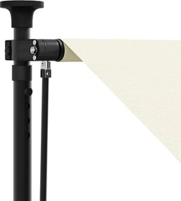 vidaXL Τέντα Συρόμενη Κρεμ 400 x 150 εκ. από Ύφασμα και Ατσάλι
