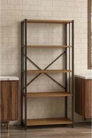Stewehome Βιβλιοθήκη με 5 ράφια από μέταλλο (Πεύκο) 52x25x150 cm