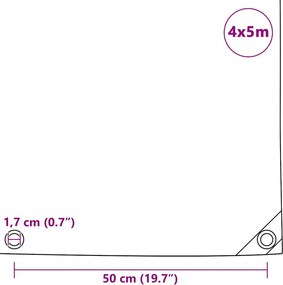 vidaXL Μουσαμάς 650 γρ./μ.² Μπλε 4 x 5 μ.