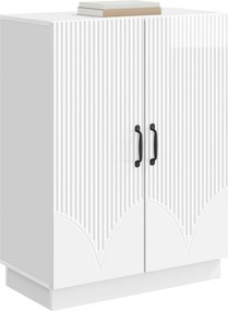 vidaXL Πλαϊνό γραφείο Γυαλιστερό Λευκό 66 x 34,5 x 87 εκ.