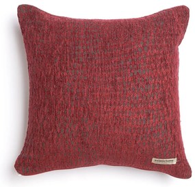 Μαξιλαροθήκη Διακοσμητική Ismaros Classic Bordo-Grey Aslanis Home 45X45 Βαμβάκι-Chenille