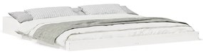 vidaXL Σκελετός Κρεβατιού Λευκό 180 x 220 εκ. Μασίφ ξύλο πεύκου